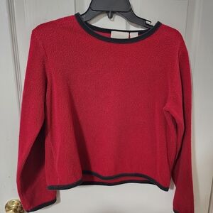 Vintage J. Jill Red Sweater with Black Accents Size XS